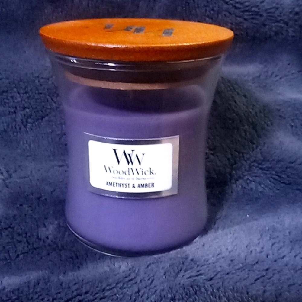 Amethyst and Amber Woodwick Mini 3oz Candle New